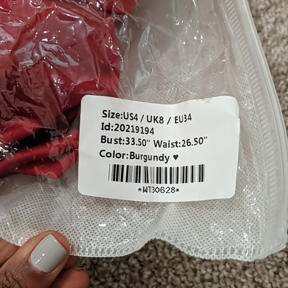 Red satin ballgown - Picture 4 of 5